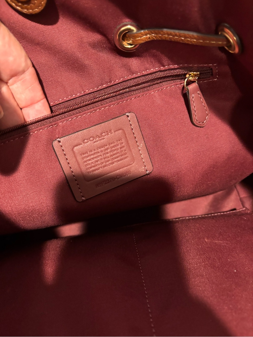 Coach Andy Chestnut Suede Tote with Tassel Accents - Picture 5 of 7
